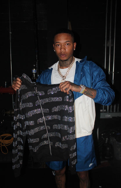 PLAYER$KLUB RHINESTONE ZIP UP