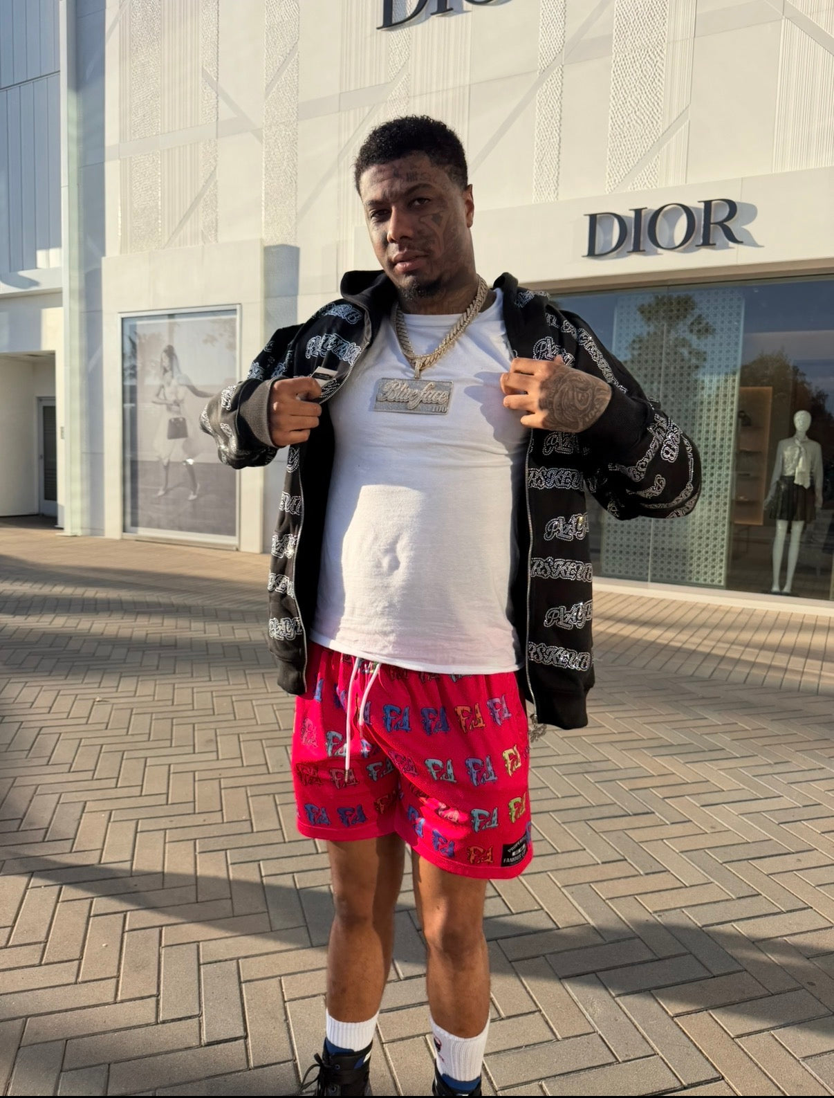 PLAYER$KLUB RHINESTONE ZIP UP